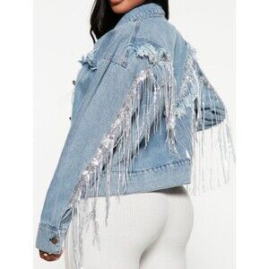 Fashion nova Party In The Back Denim Jacket - Light Wash medium